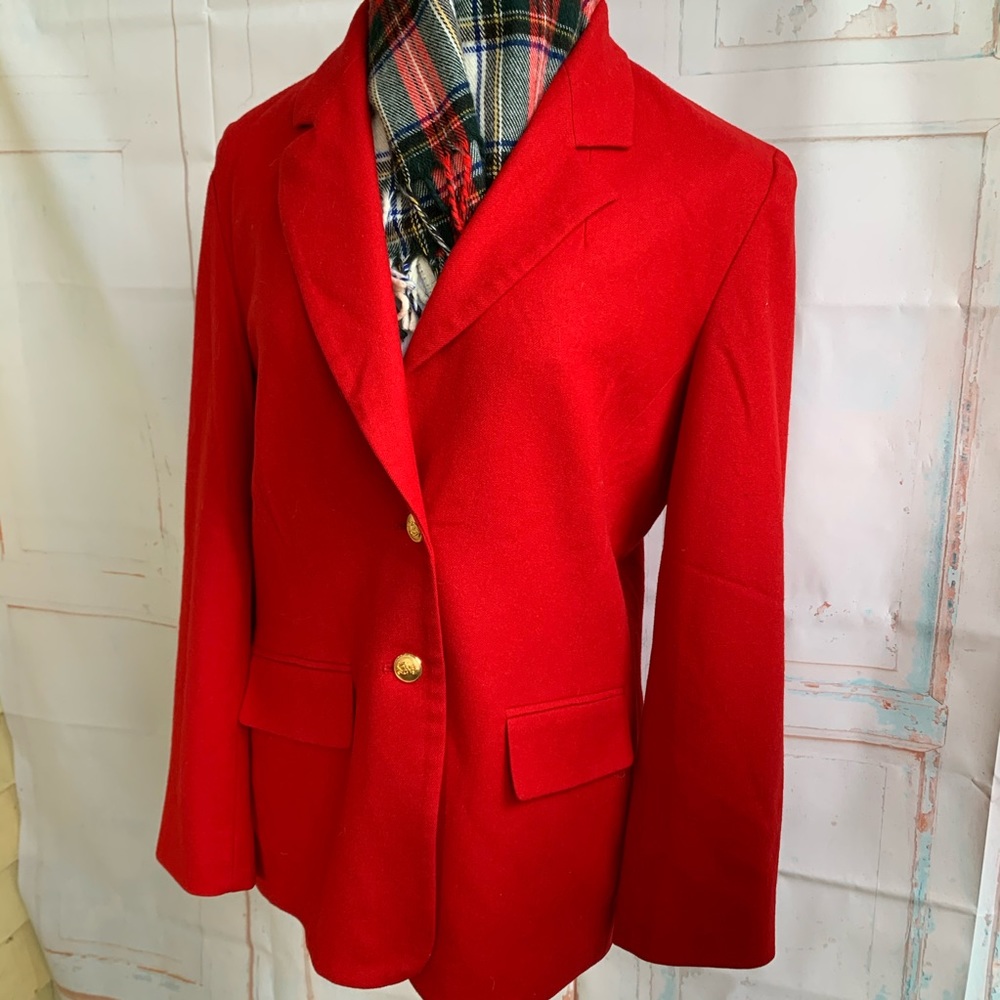 Pendleton Red Wool Blazer Size 10 - image 2